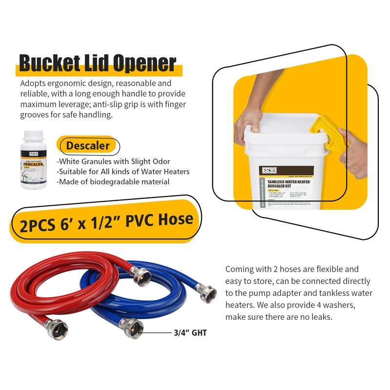6699 Tankless Water Heater Flushing Kit Includes 1500GPH Stainless Steel