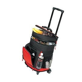 Eunicole Travel5.0 Deluxe Ripstop Beach Travel Rolling Cooler with Wheels, RED