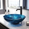 YIMAI Ingenuity Vessel Sink 16.5" Bathroom Sinks Tempered Glass Blue