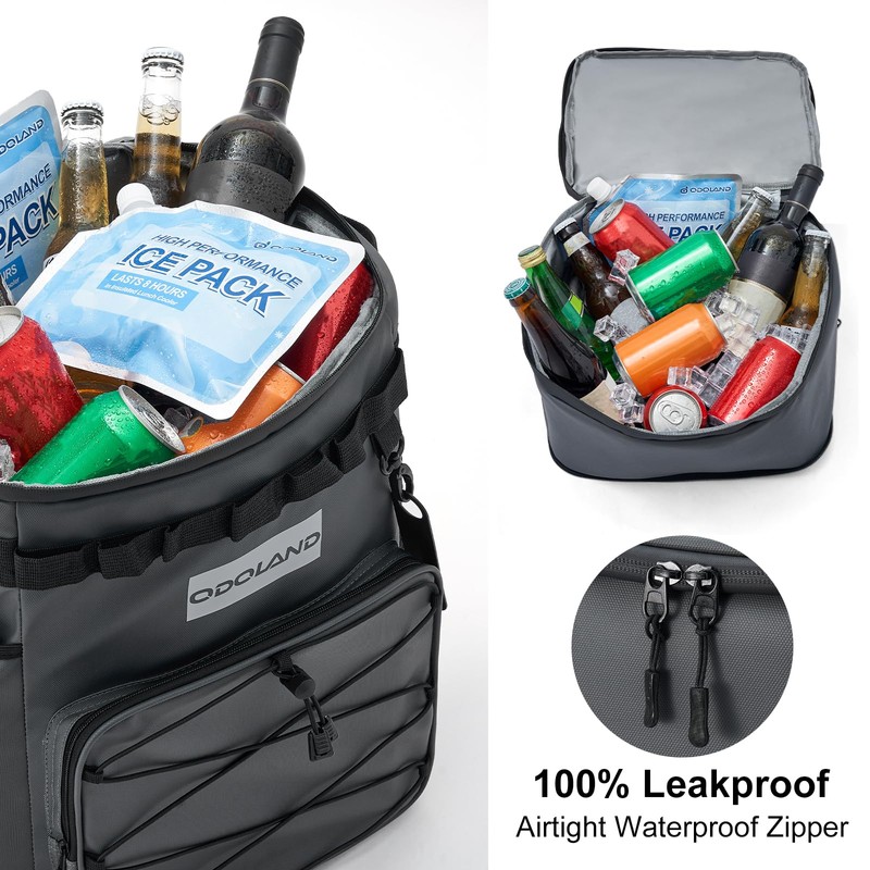 Odoland 48/72 Cans Soft Cooler with Wheels and Handle Collapsible