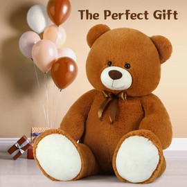 MaoGoLan 4ft Giant Teddy Bear Big Stuffed Animal Large Teddy Bear Cute Plush Toy for Kids Brown Teddy Stuff for Girls Birthday Gift, Themed Party Decorations, Baby Shower Centerpieces