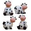 Cute Mini Cattle Cow Figurines Resin Statue Animal Model Desktop