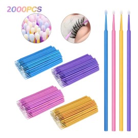 Kit Extensiones Pestañas Plástico 2000 Pcs 5 Colores Al Azar