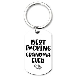 Birthday Gifts for Grandma from Granddaughter Grandson - Best Fucking Grandma Ever Keychain for Grandmother Nana Gifts from Grandkids Funny Christmas Gifts for Grandma Grandma in law Keychains
