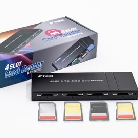FUNKS SD Card Reader, 4 Slots, 4 Slots, 4 in 1, 4 Slots, USB 3.0, 4, Multiple, Multiple Slots, Multiple Slots, Multiple Simultaneous
