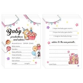 10 Sets Baby Vorhersage und Ratschläge Karten Baby Shower Spiele für 10 Gäste Baby Shower Gender Reveal Party für Jungen oder Mädchen Party Spiel Dekoratives Zubehör (A)
