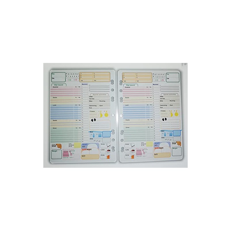 Food Diary Fitness Planner, 14.5 x 20.5 cm, 50 Sheets