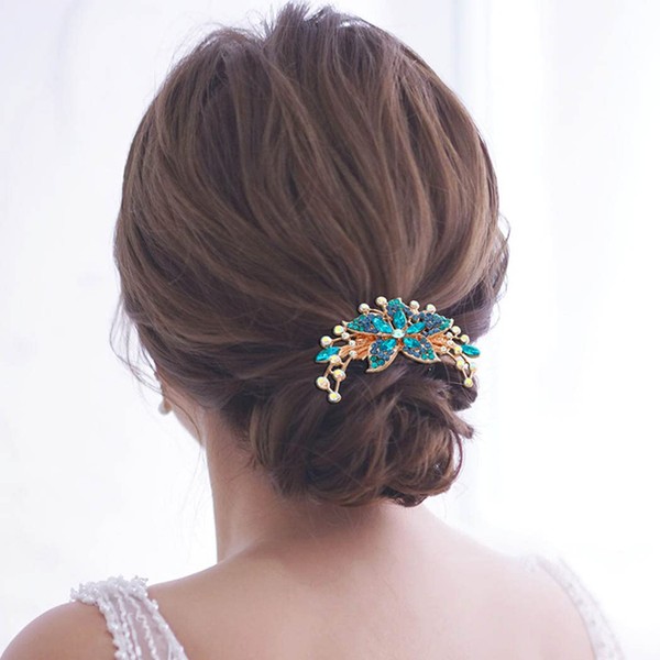 Bohend Rhinestone Peigne Décoratif Peignes à cheveux Cristal Postiche Mariée Accessoires pour les femmes et les filles (2)