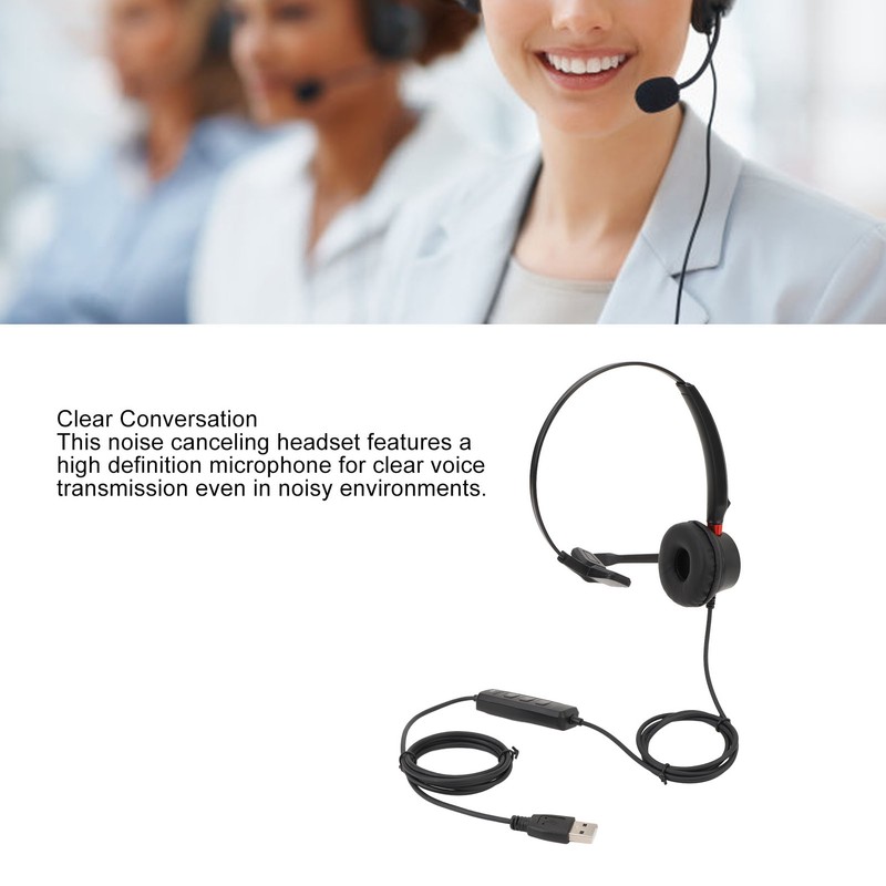 Telephone Headset Noise Canceling Comfortable Versatile Single Ear PC Headphone