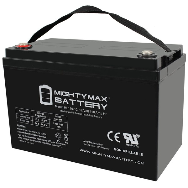 Mighty Max Battery 12V 110AH SLA Battery Replacement for Renology PV Solar Panels