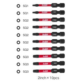 Protorq Impact Bit set, SQ 2inch w/Clip