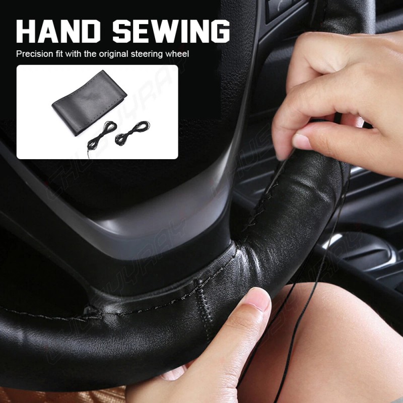 CHUSYYRAY Classic Grip Synthetic Leather Old School Wrap Steering Wheel