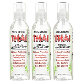 Thai Deodorant Stone Crystal Mist Natural Deodorant Spray 8 oz. Bundle (Pack Of 3)