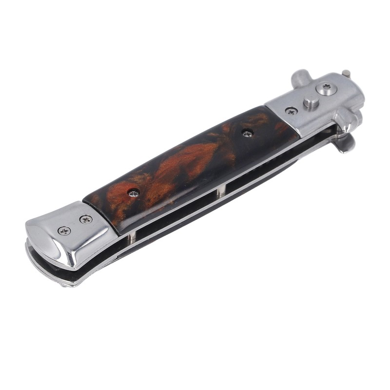 Switchblade Oil Hair Comb Stainless Steel Automatic Spring Folding Comb