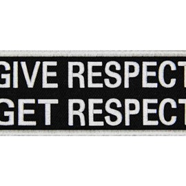 EmbTao Give Respect Get Respect Patch Embroidered Morale Biker Badge Applique Hook & Loop Emblem