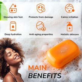 Turmeric Soap Bar (2 Pack x 100g bars) For Face & Body - Natural Soap Bar with Honey, Ginger for Smooth Skin, Deep Cleansing & Moisturizing Face Soap