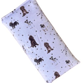 Microwave Heating Pad Filled With Flax Seed and Choice of Dried Herbs, Herbal Cold Pack, Good Size for Back Pain and Cramps, Hot and Cold Therapy, 6" x 12" (Dogs, Lavender & Chamomile)