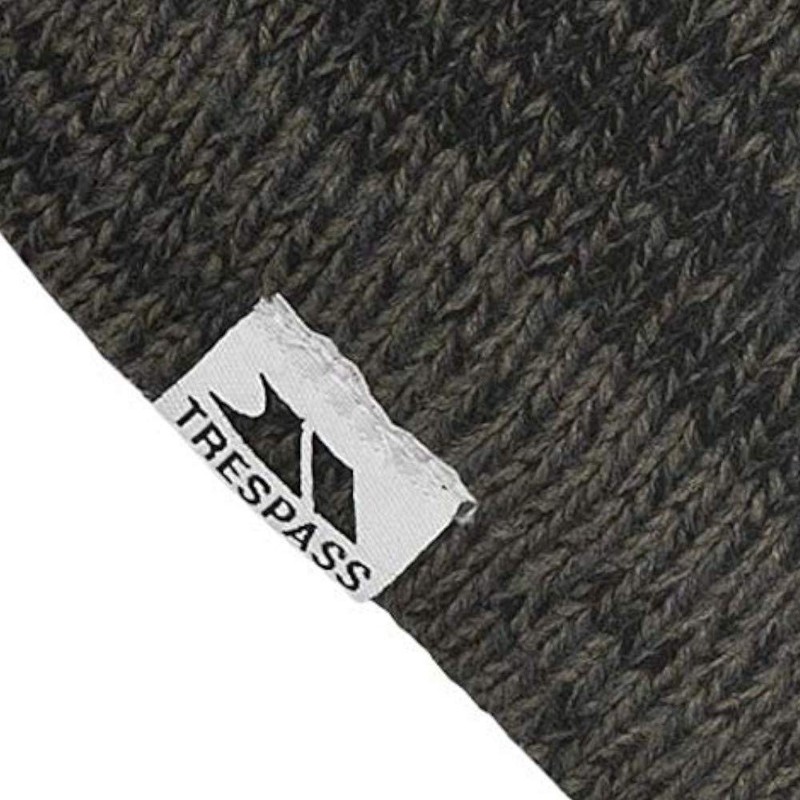 Trespass Mens Marl Patterned Beanie Hat Lined Knitted Winter Hat