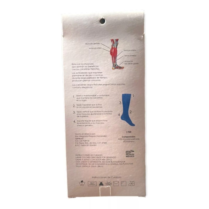 Pack 3 Calcetin Flebotex Para Circulación, Media Compresion