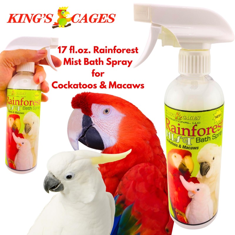 King's Cages Rainforest Mist White Spray 17 oz. Feather Conditioning