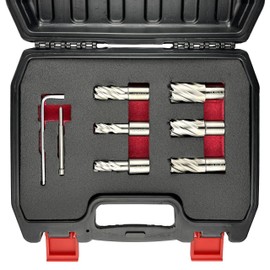 wesleydrill 8PCS Annular Cutter Set,Magnetic Drill Press Bits,1" Cutting Depth,3/4" Weldon Shank,M2AL HSS with Pilot Pin and Hex Wrench,1/2"-1-1/16" Cutting Diameter