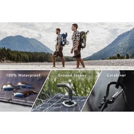 Oceas Outdoor Pocket Blanket - Ideal Sand Proof and Waterproof Picnic Blanket for Beach, Hiking, and Festival Use - Foldable and Compact Mat Easily Fits Into Small Portable Bag