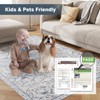 2'×6' Blue Floral Vinyl Runner Rug, Non-Slip Floor Mat for