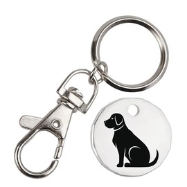 Harts Sitting Dog Trolley Token Keyring New 12 Sided £1 Coin Shape x 1 unit