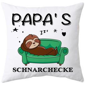 Shoppawhile Dad Gift Birthday Christmas Gift Father's Day Gift for Dad Sloth Gift White Cushion Cover 45 x 45 cm