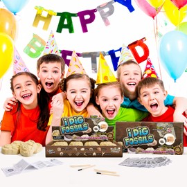 Byncceh Fossils Excavation Set Fossil Excavation Site Excavation Set for Children 12 Real Fossils Archaeology Toy Party Favors Gift Boys Girls