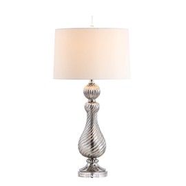 JONATHAN Y JYL2063A Murano 32" Swirled Crystal/Glass LED Lamp Classic,Glam,Transitional,Traditional for Bedroom, Living Room, Office, College Dorm, Coffee Table, Bookcase, Gray