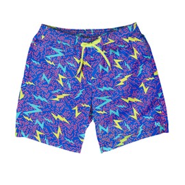 Tipsy Elves Blue Grease Lightning 4 Way Stretch Swim Trunks for Men Size X-Large