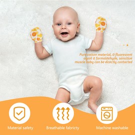 KIRZAX 6 Pairs Newborn Mittens Baby One Finger Mittens Scratch Resistant Mittens Newborn Cotton Mittens for Newborn Baby