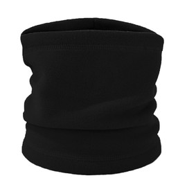 Unisex Multifunctional Double Layer Thinsulate Polar Fleece Lined Scarfs Neck Warmer Snood Tube - Thermal Thick Windproof, Snood, Bandana, Scarf Neck Gaiter Headwear (One Size, Black)