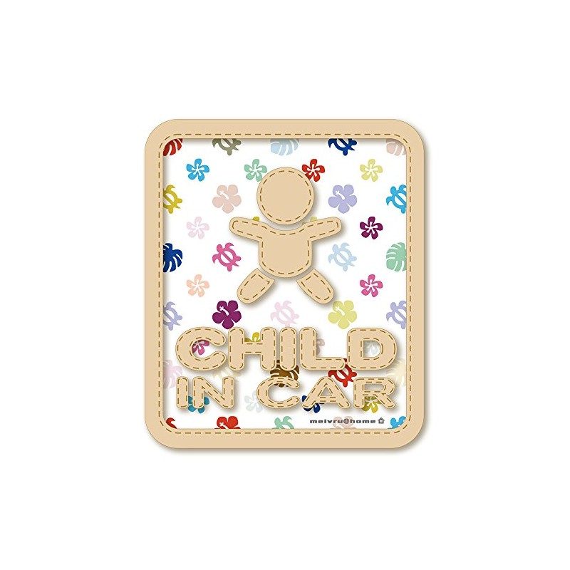 [Magnetic] Hawaiian Pattern Child In Car tyairudoinka- Magnet Sticker (Tropical)