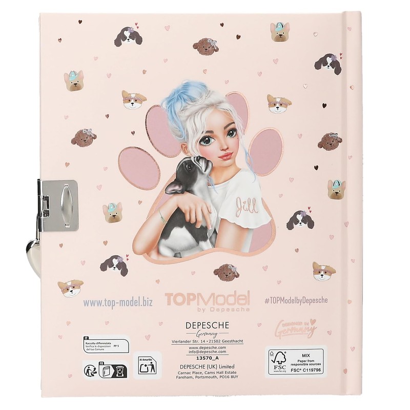 Depesche TOPModel Kitty and Doggy 13570 Diary with Heart Lock