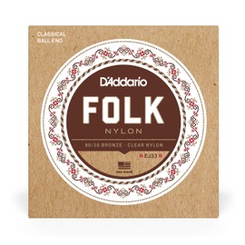 D'Addario ダダリオ ボールエンドナイロン弦 Folk Nylon EJ33 80/20 Bronze/Clear Nylon Trebles 【国内正規品】