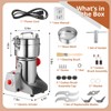 Grain Mill Grinder 800g, Electric Stainless Steel High-Speed Spice Herb