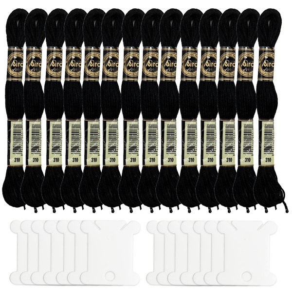 SZXMDKH Black Embroidery Threads,Black Cross Stitch Thread Black Series Cross