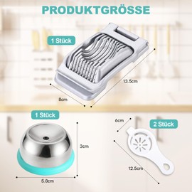 Hitchuey Egg Cutter, Egg Cutter with 2 Pieces Egg Separator, Aluminium Egg Cutter for Cutting Oval Eggs, Strawberries, Soft Fruits, Kitchen Tool