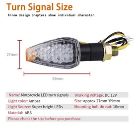 JMTBNO 4 x Motorcycle Indicator E Approved 14 LED Running Light Mini Indicator Waterproof Universal 12 V for Cruiser Bobber Chopper Scooter Quad Enduro Moped