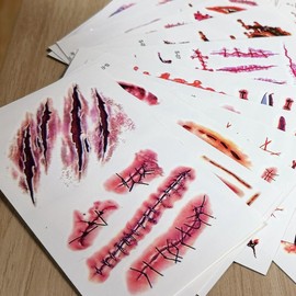2023 Halloween Zombie Tattoo Waterproof Sticker Set of 30, 1 Set / 2023 할로윈 좀비타투 방수 스티커 30장SET, 1세트