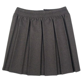 L S U Girls School Skirts Box Pleated Fully Elasticated Waist Skirt Kids School Uniform New (11-12 Years, Grey)