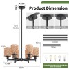 Giawosth 6-Light Black Rattan Chandelier for Kitchen Island, Farmhouse Boho