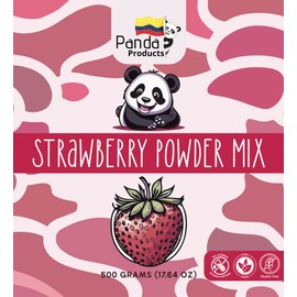 Panda Products Strawberry Powder – 17.64 oz | Premium Flavored Powder for Bubble Tea, Smoothies, Slushes, Milkshakes & Desserts