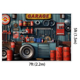 Kate 7x5ft Garage Car Repair Backdrops for Photography Mechanic Tool Room Booth Background Baby Kids Boys Birthday Party Decoration Photo Studio Backdrop