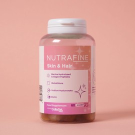 Nutrafine Skin & Hair Gummies - Collagen, Hyaluronic Acid, Glutathione & Biotin - 60 Gummies