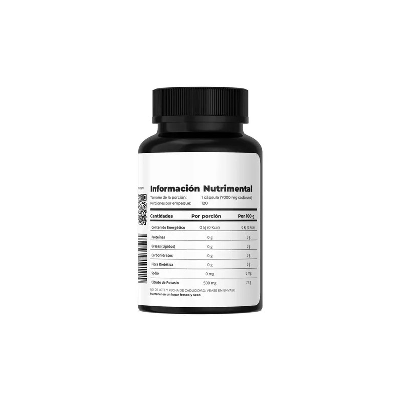 Citrato De Potasio 120 Cápsulas Nutripass 700mg Alta Pureza Sin