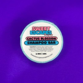 Shampoo Bar Gentle Eco Friendly Solid Shampoo Handmade for All Hair Types - Scent: Cactus Blossom