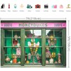 RHHRSM Photography Backdrops Green Wood Windows Sweet Honeydukes Shop Baby